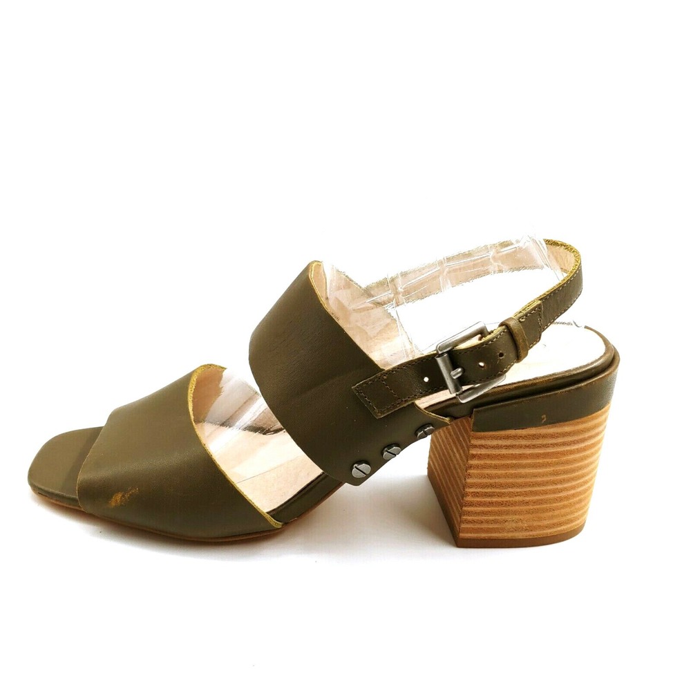 Caslon Sandals Womens Gray 10 Leather‎ Slingback Shoe Buckle Strap Dressy